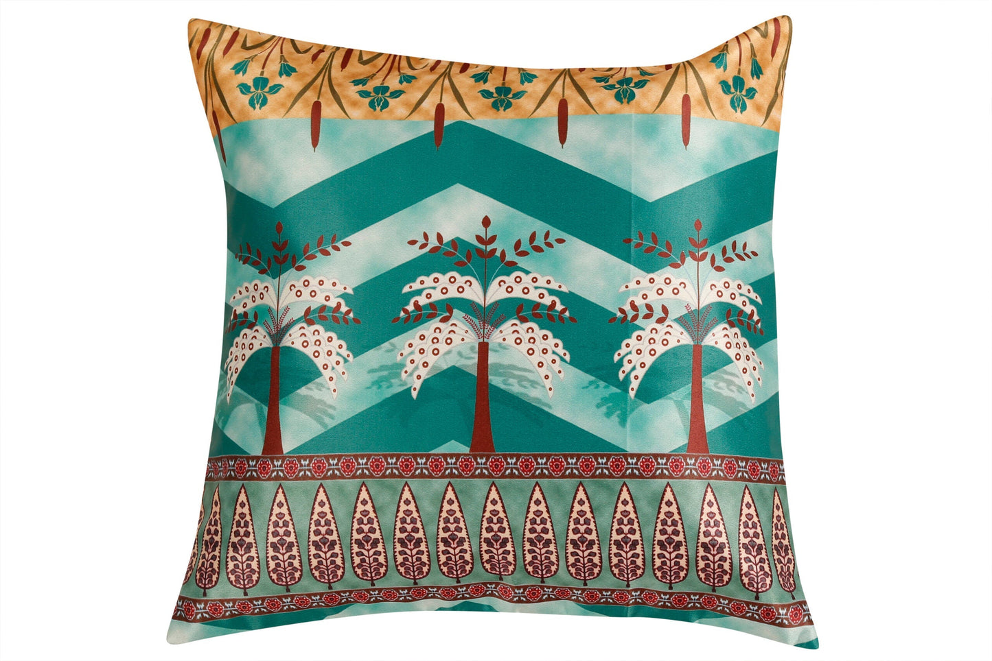 Geometrical Deer's Blended Satin Cushion Cover Set of 5