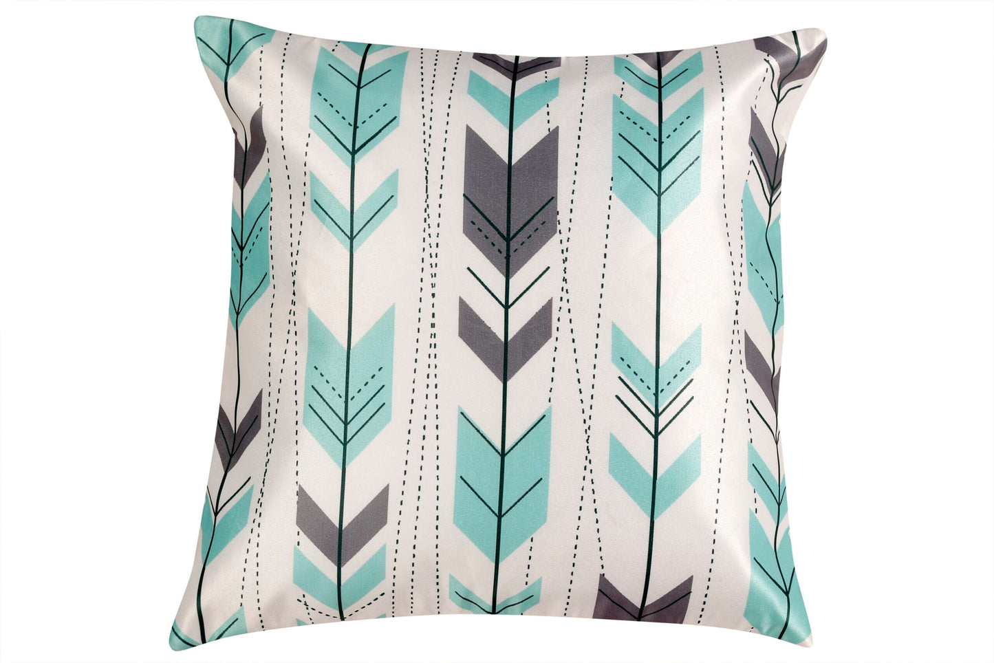 Geometrical Gaja Print Satin Cushion Cover, Set Of 5