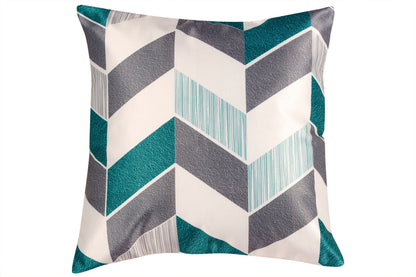 Geometrical Gaja Print Satin Cushion Cover, Set Of 5