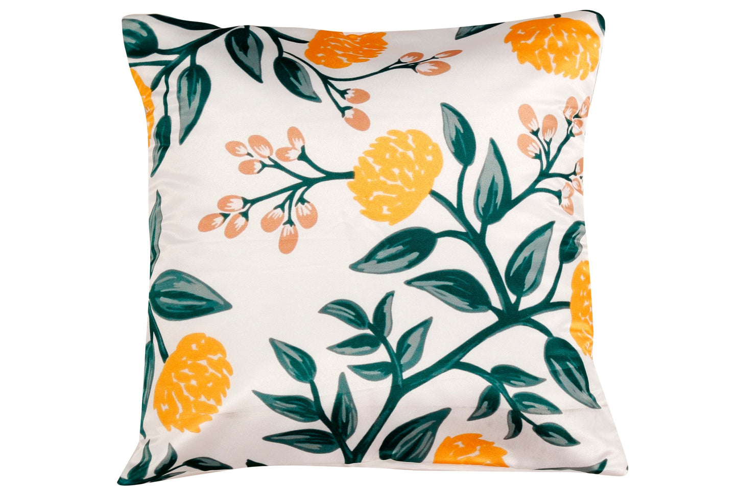 Beautiful Floral Print Satin Cushion Cover, Set Of 5