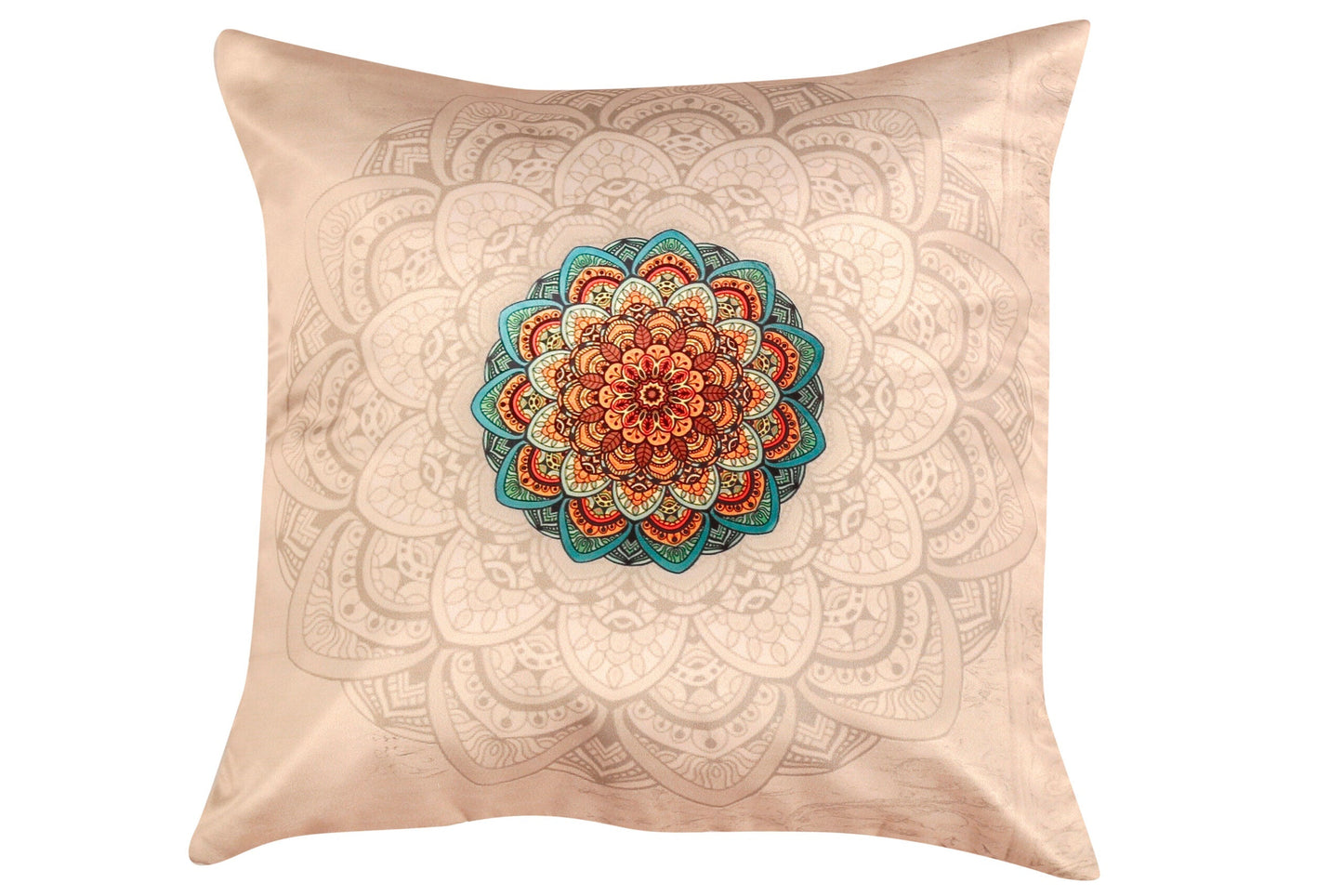 Ethnic Art Printed Satin Cushion Cover, Set of 5