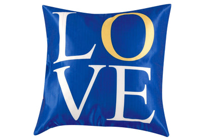 Lapis Beautiful Blue And Yellow Print Satin Cushion Cover, Set Of 5