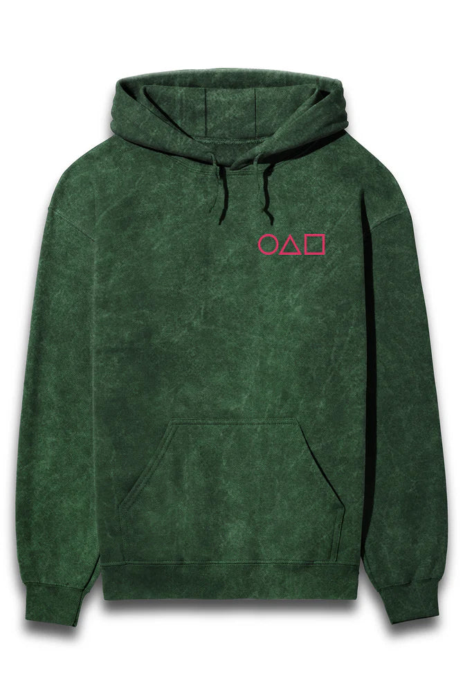 Squid Game Shapes Acid Wash Hoodie