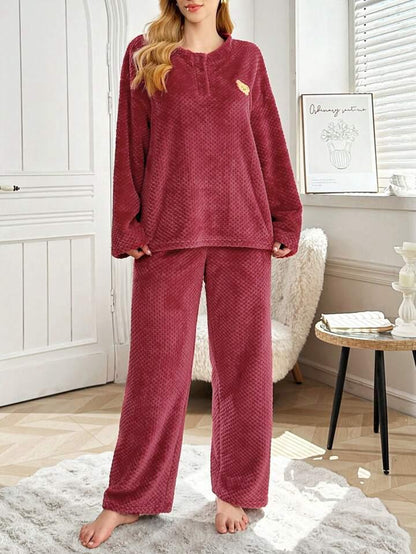 Women Maroon Solid  woolen Top & Pyjama Set