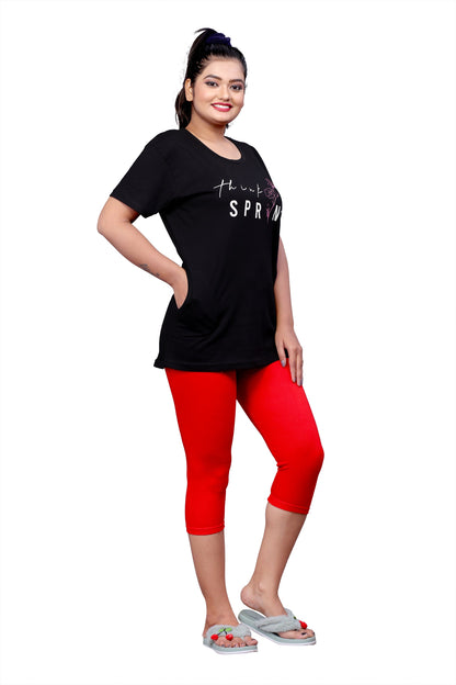 Women's Printed Regular Fit Short Sleeves Cotton T-Shirt