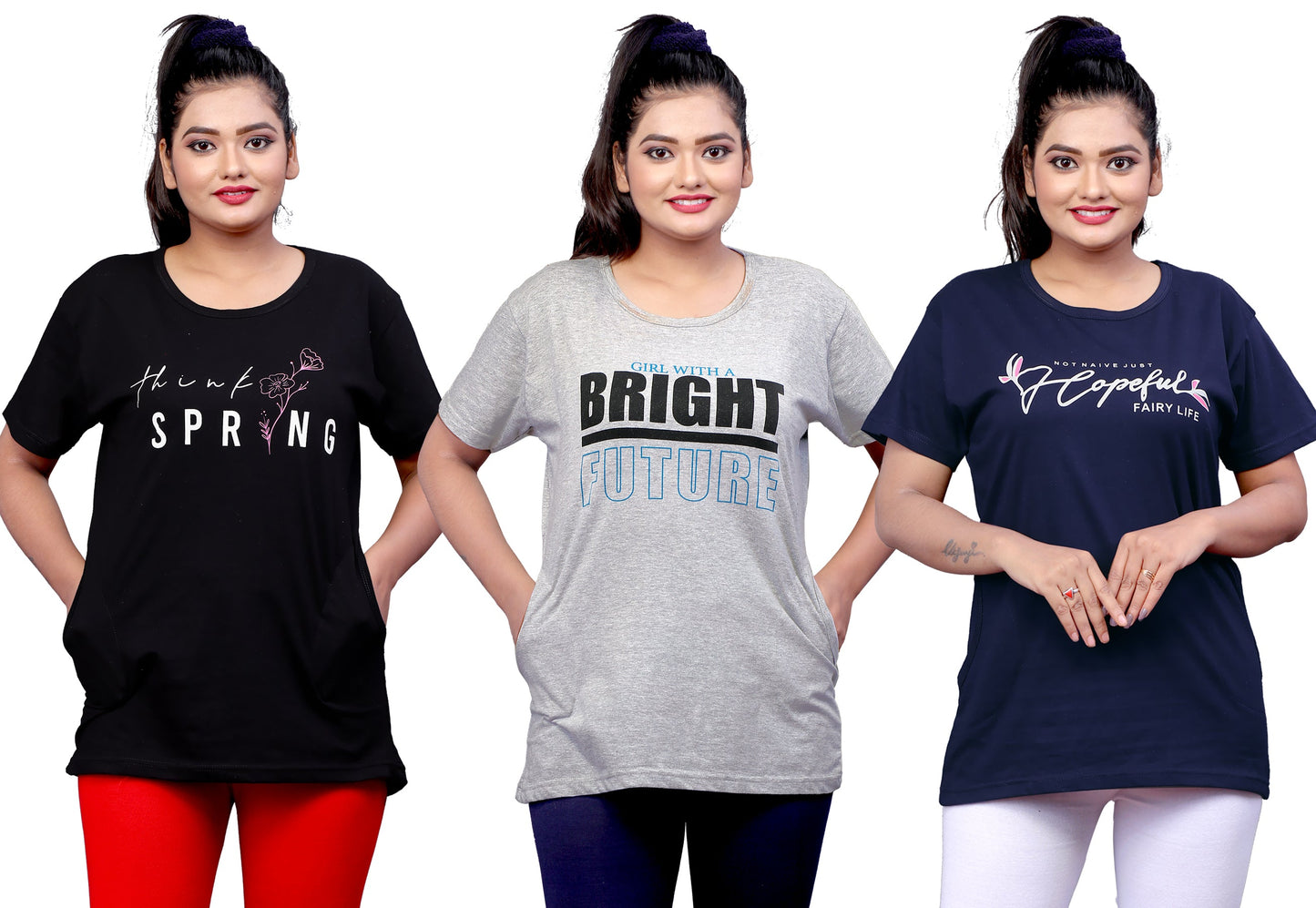 Women's Long Top Tshirt for Casual Day Night Wear, Yoga, Gym Wear