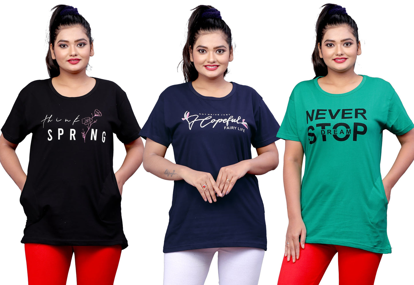 Women's Long Top Tshirt for Casual Day Night Wear, Yoga Wear