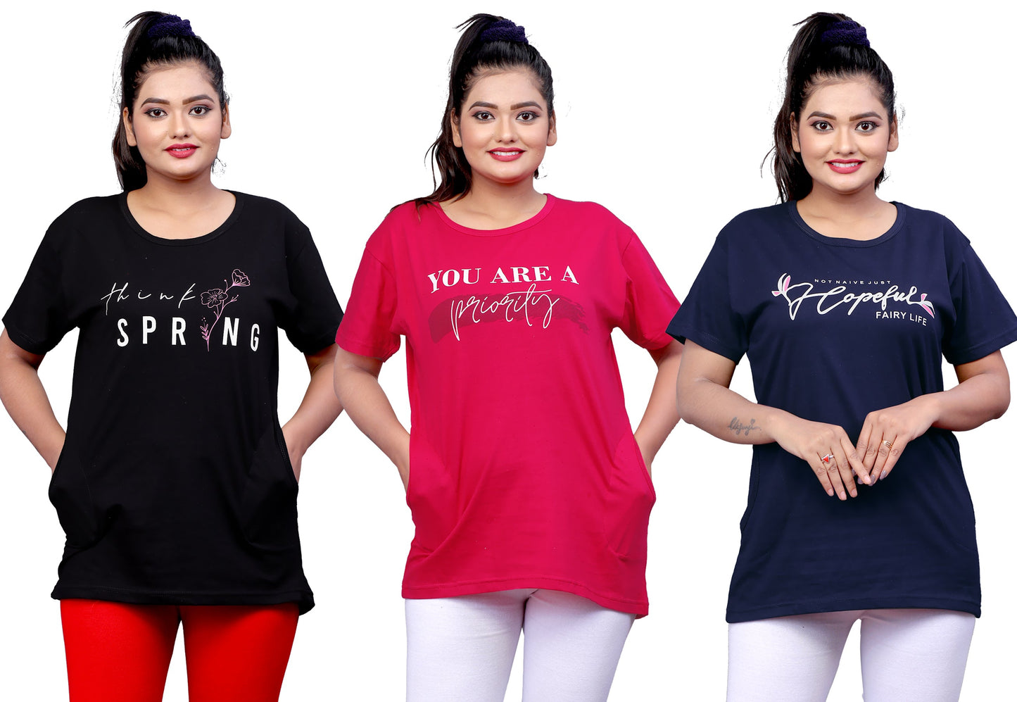 Women's Long Top Tshirt for Casual Day Night Wear, Yoga Wear