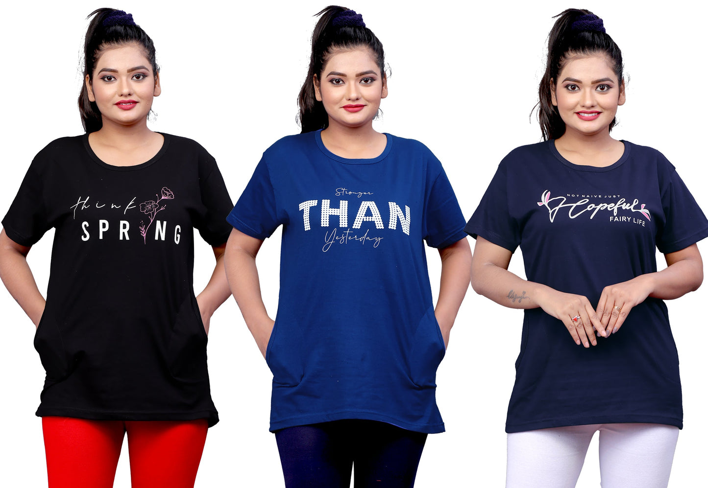 Women's Long Top Tshirt for Casual Day Night Wear, Yoga Wear