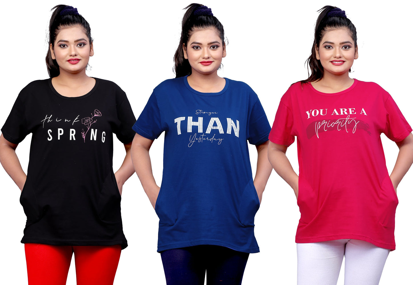 Women's Long Top Tshirt for Casual Day Night Wear, Yoga Wear