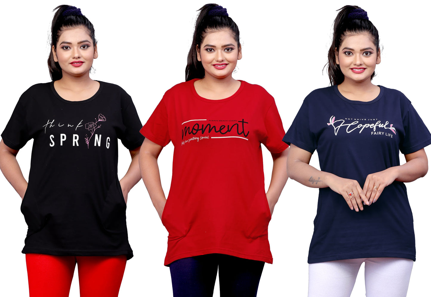 Women's Long Top Tshirt for Casual Day Night Wear, Yoga Wear