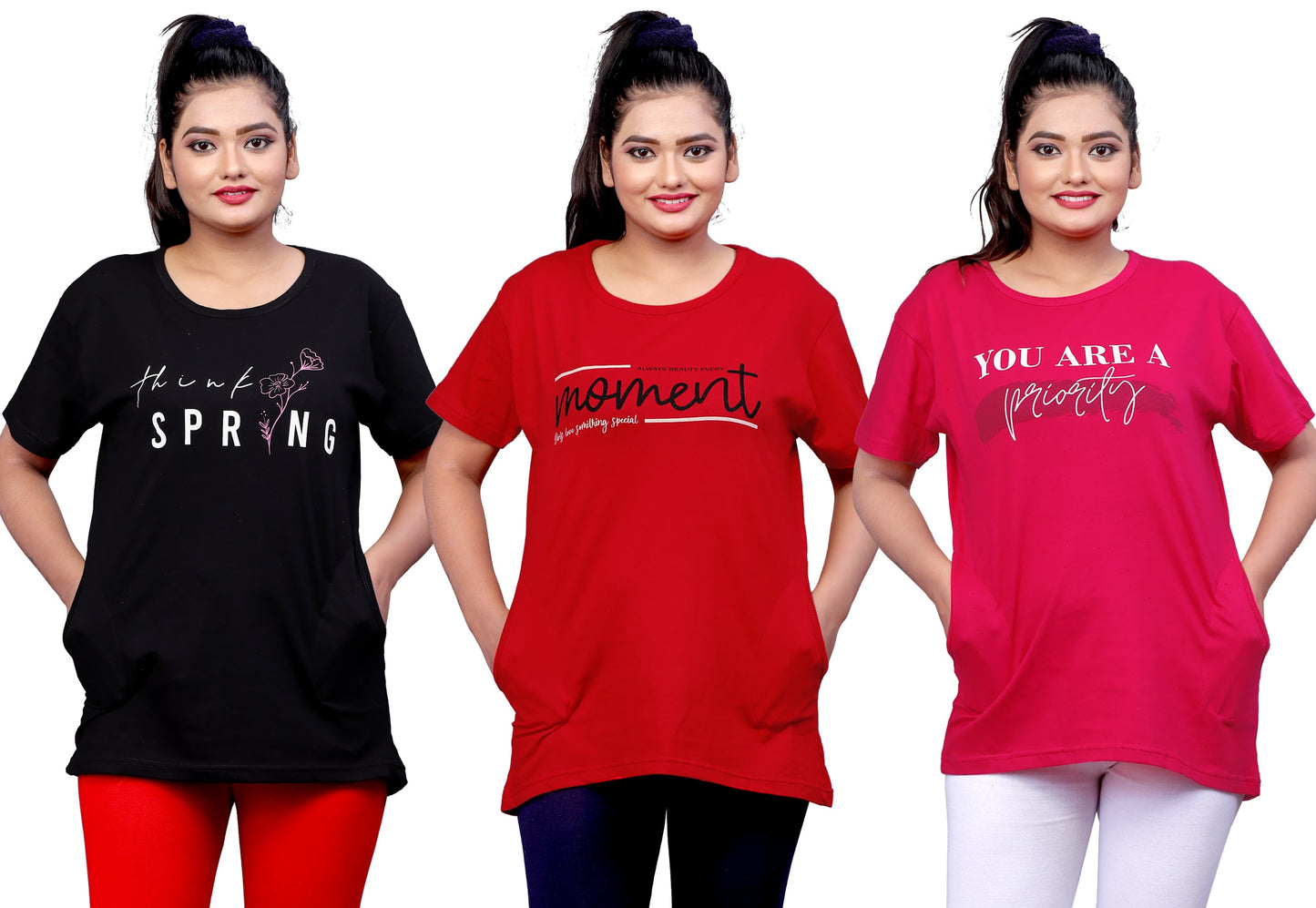 Women's Long Top Tshirt for Casual Day Night Wear, Yoga Wear