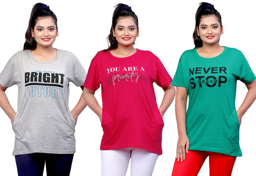 Women's Long Top Tshirt for Casual Day Night Wear,  Yoga Wear