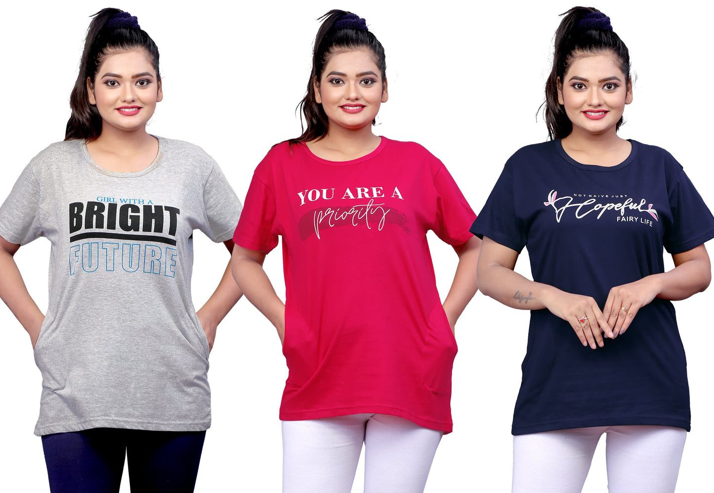 Women's Long Top Tshirt for Casual Day Night Wear,  Yoga Wear