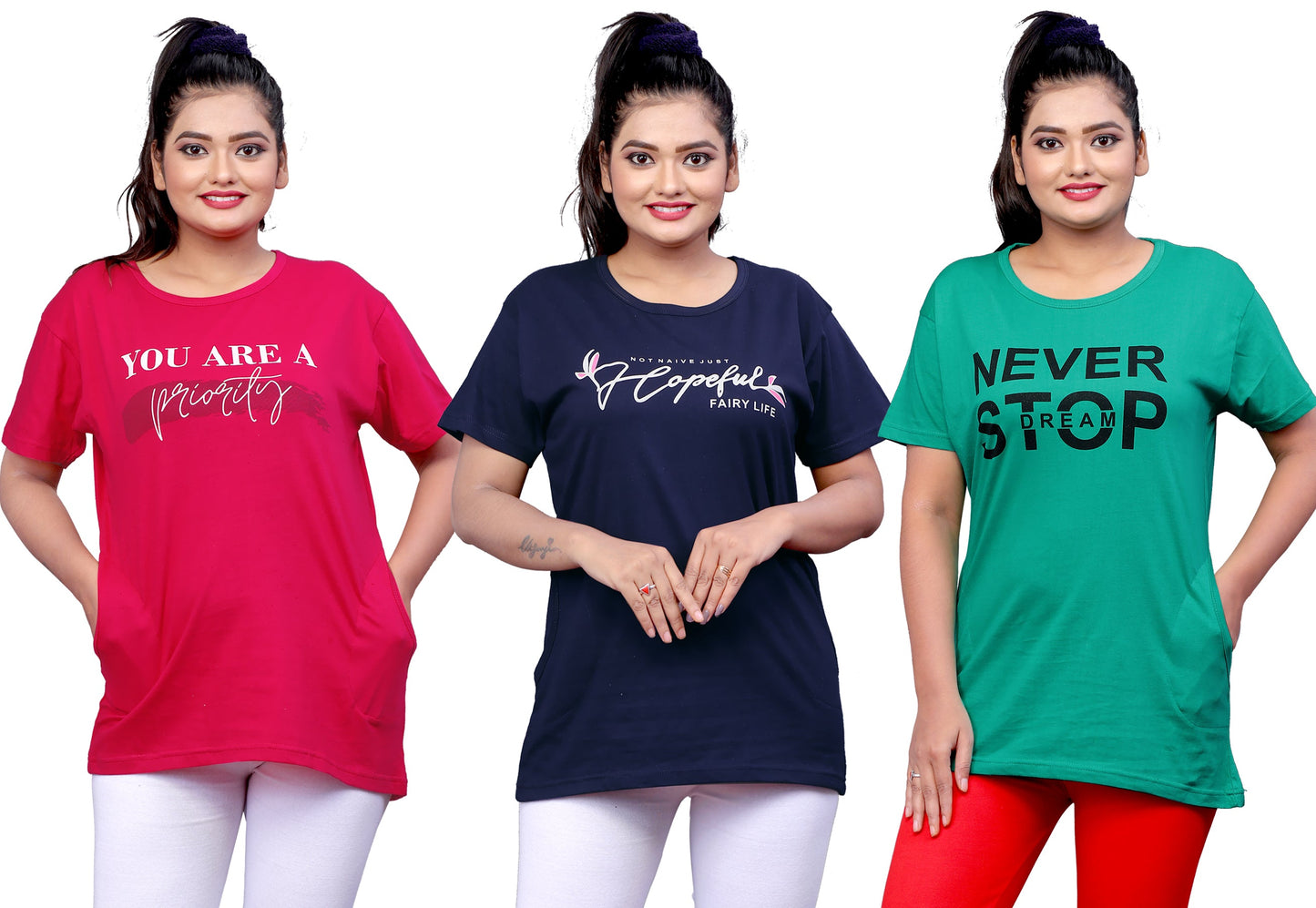 Women's Long Top Tshirt for Casual Day Night Wear,  Yoga Wear