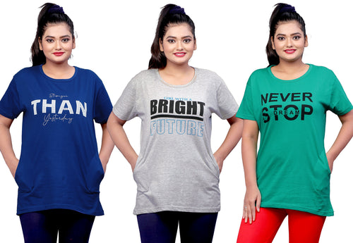 Women's Long Top Tshirt for Casual Day Night Wear,  Yoga Wear