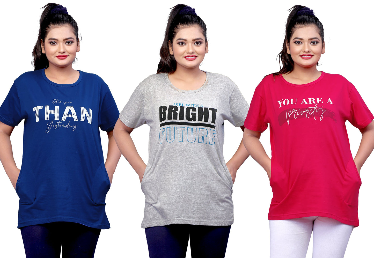 Women's Long Top Tshirt for Casual Day Night Wear,  Yoga Wear