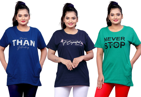 Women's Long Top Tshirt for Casual Day Night Wear,  Yoga Wear