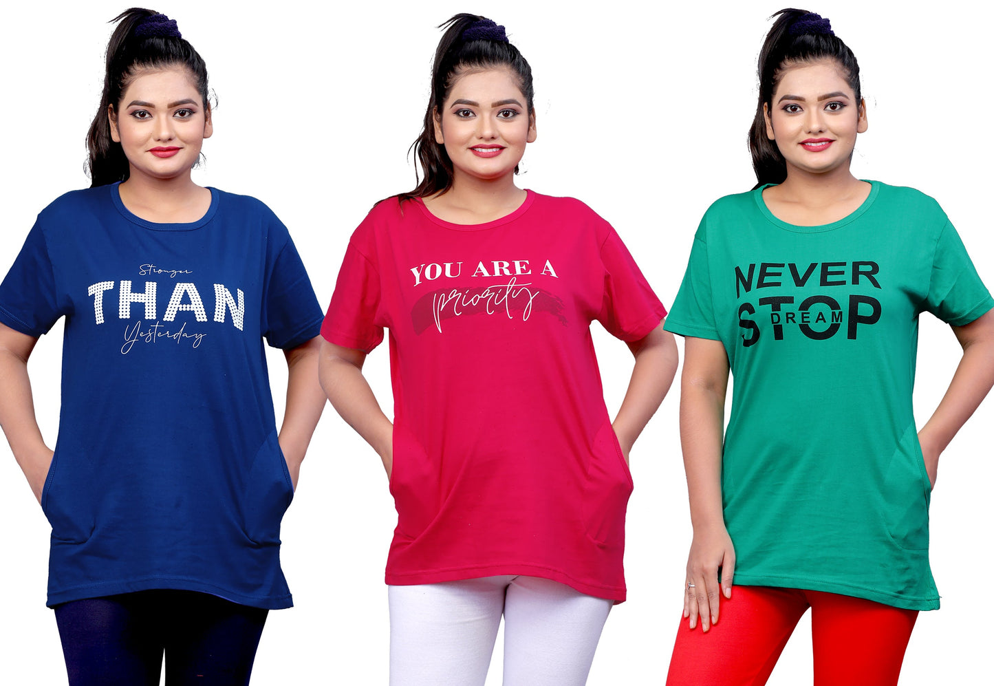 Women's Long Top Tshirt for Casual Day Night Wear,  Yoga Wear