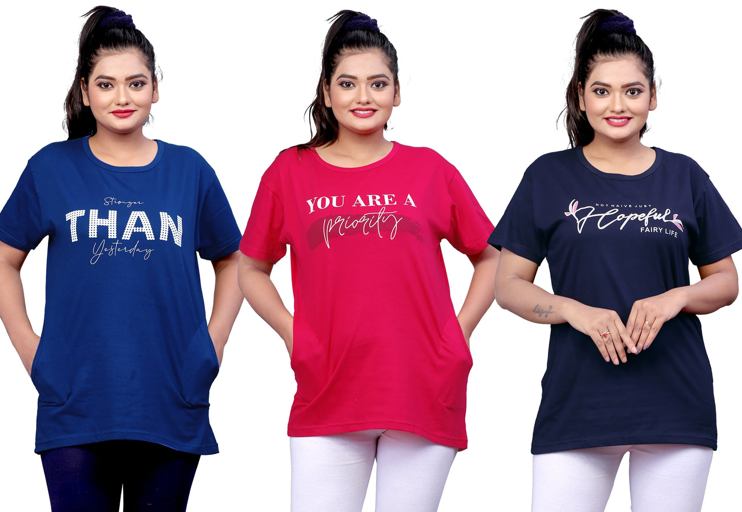 Women's Long Top Tshirt for Casual Day Night Wear,  Yoga Wear