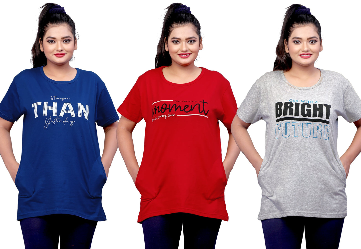 Women's Long Top Tshirt for Casual Day Night Wear,  Yoga Wear