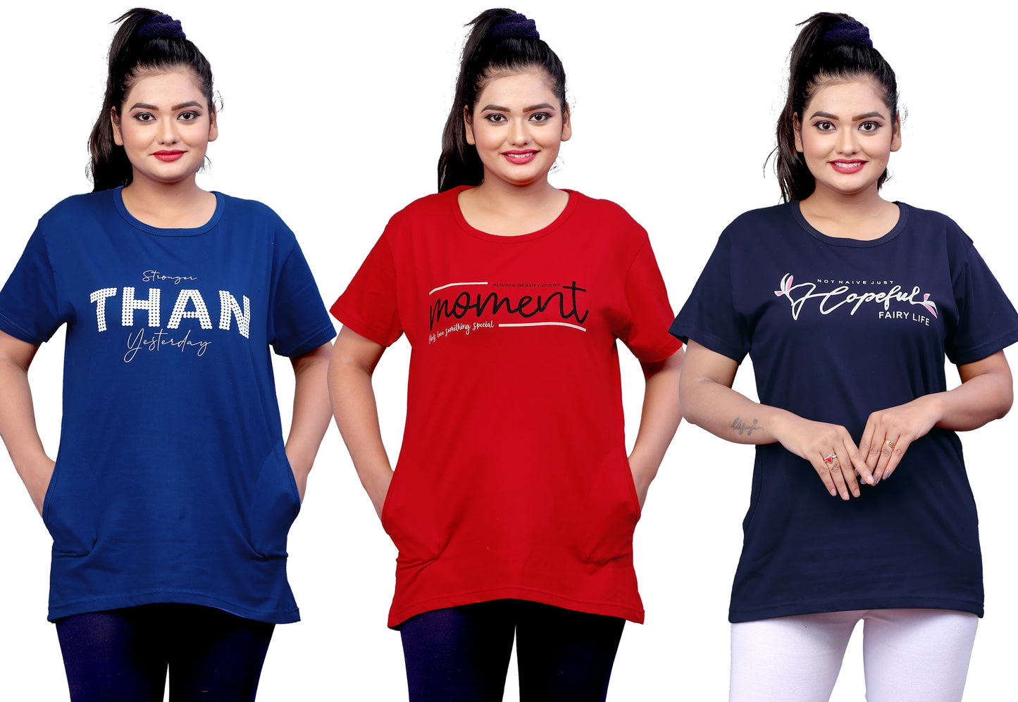 Women's Long Top Tshirt for Casual Day Night Wear,  Yoga Wear