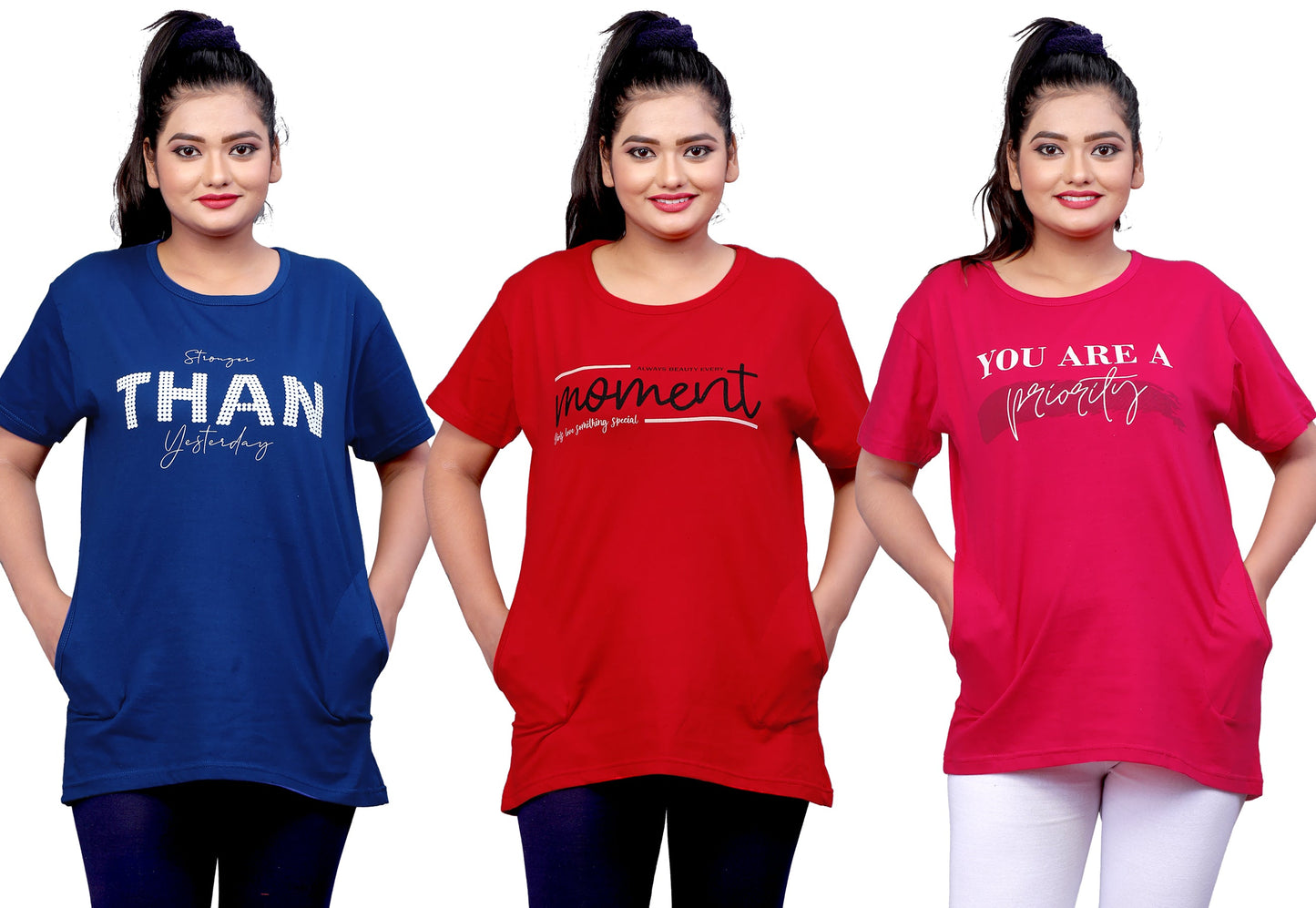 Women's Long Top Tshirt for Casual Day Night Wear,  Yoga Wear