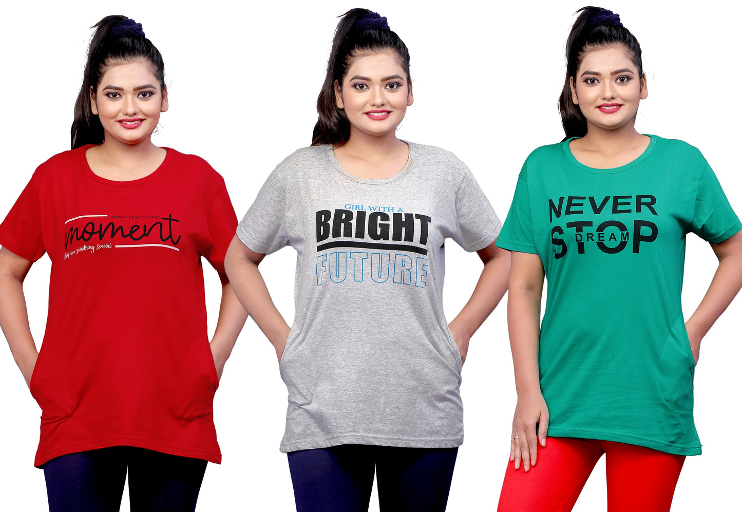 Women's Long Top Tshirt for Casual Day Night Wear,  Yoga Wear