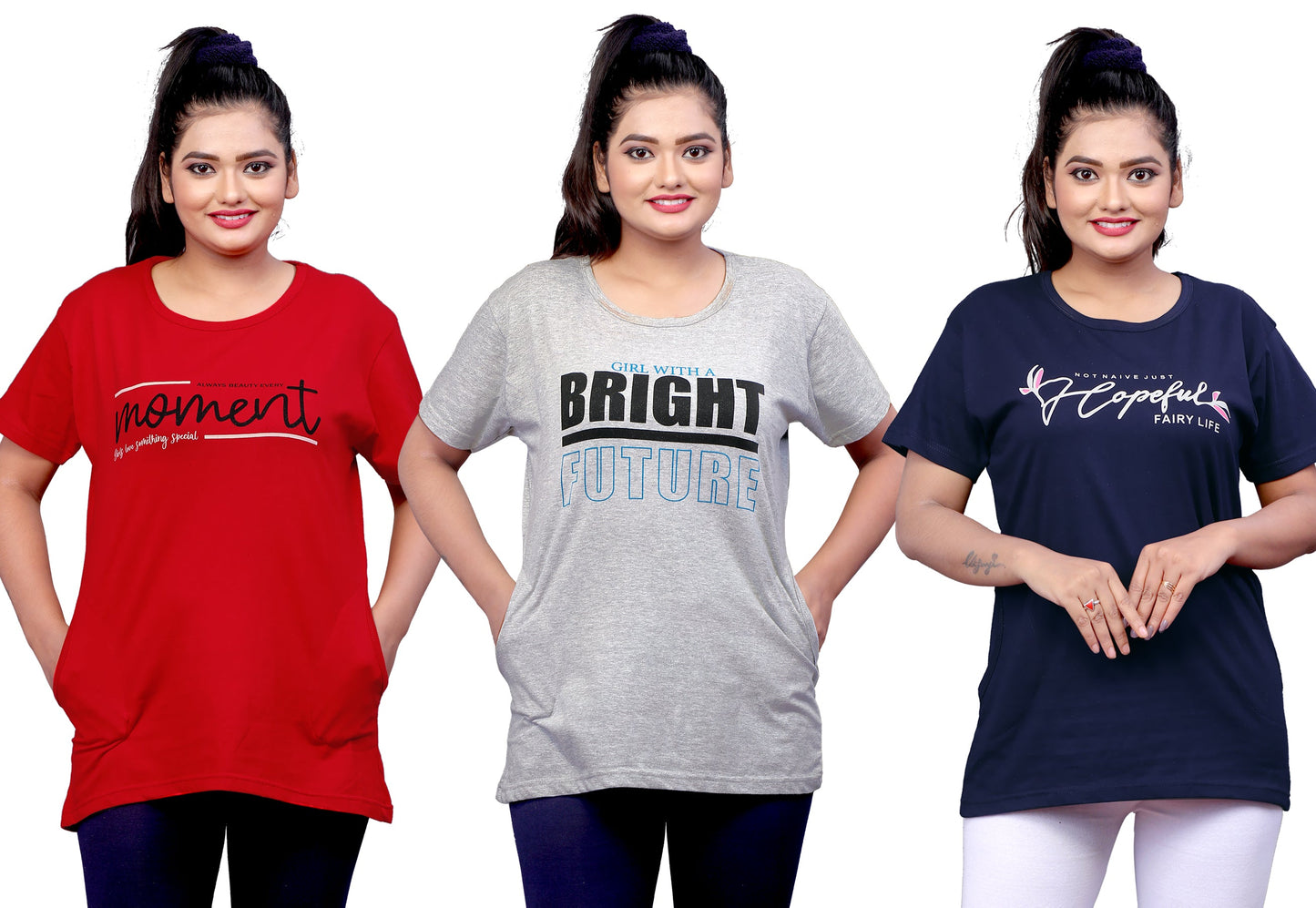 Women's Long Top Tshirt for Casual Day Night Wear,  Yoga Wear