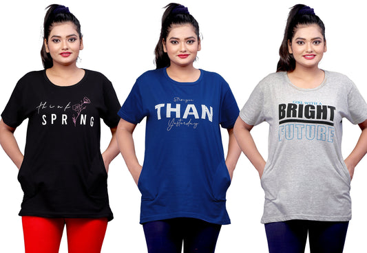 Women's Long Top Tshirt for Casual Day Night Wear, Yoga Wear