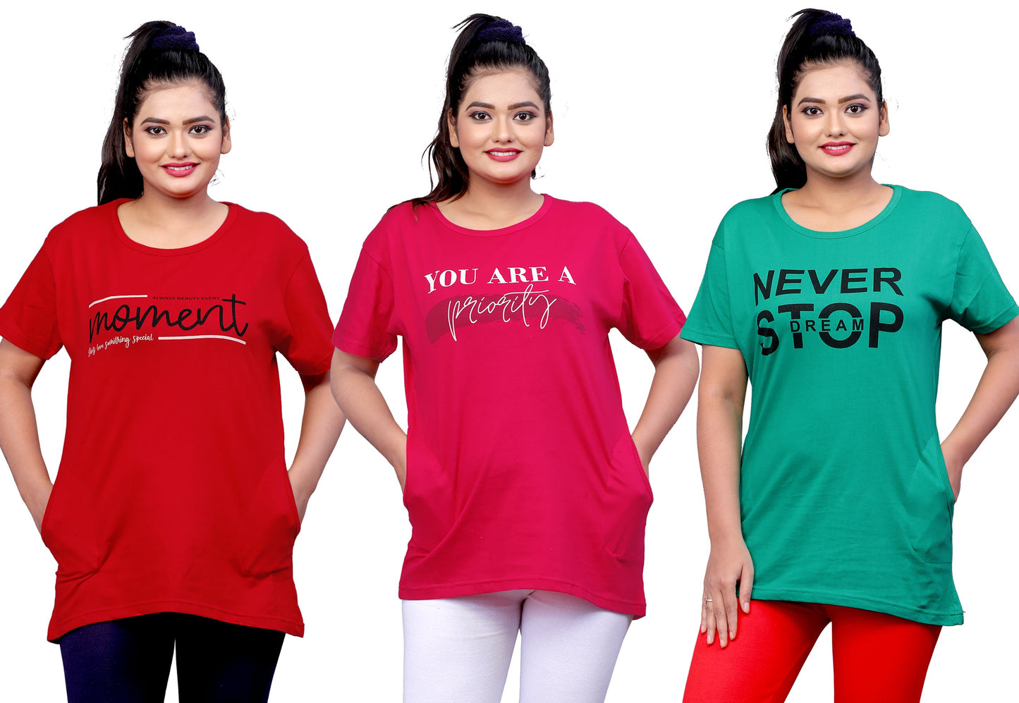 Women's Long Top Tshirt for Casual Day Night Wear,  Yoga Wear