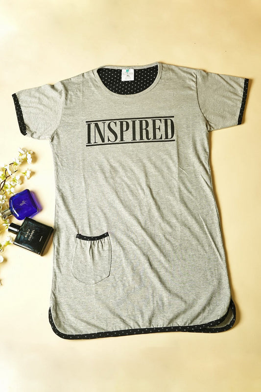 Women's Grey Night Printed T-Shirt