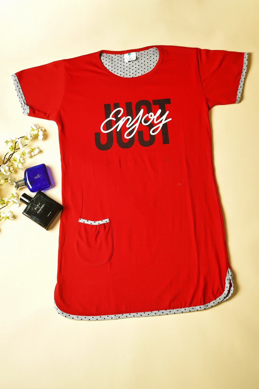 Women's Red Night Printed T-Shirt