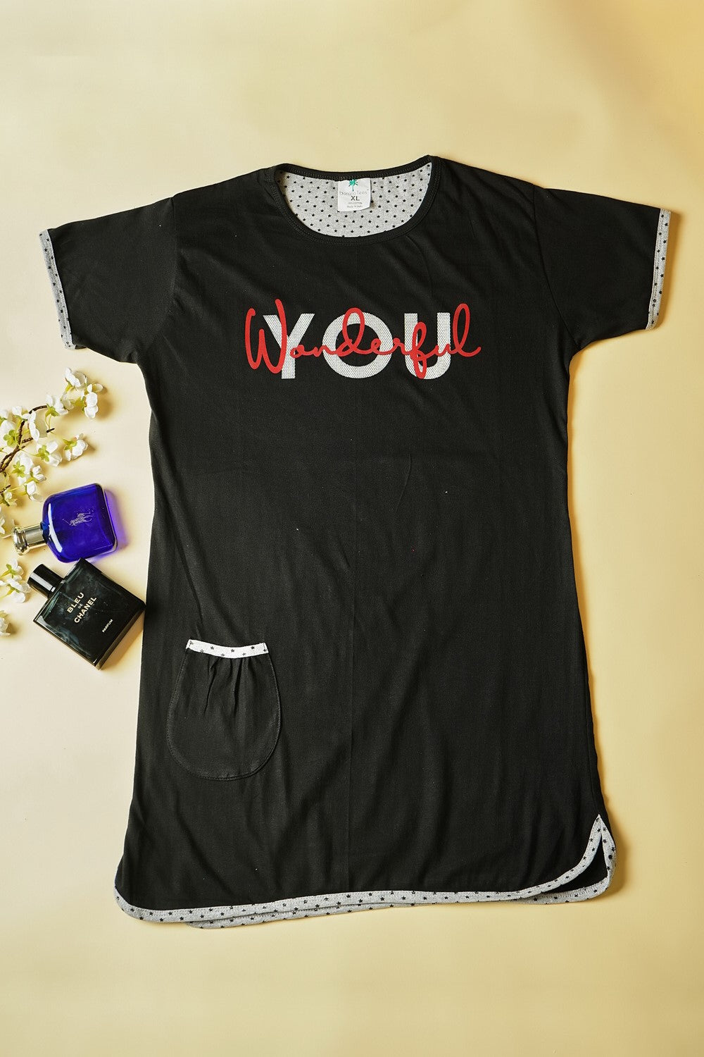 Women's Black Night Printed T-Shirt