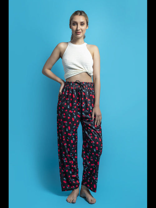 Trendy Fashionable Women Cherry Printed Pyjama