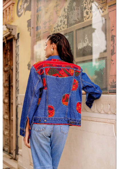 Indigo Soul Denim Jacket: Handmade Indian Fusion