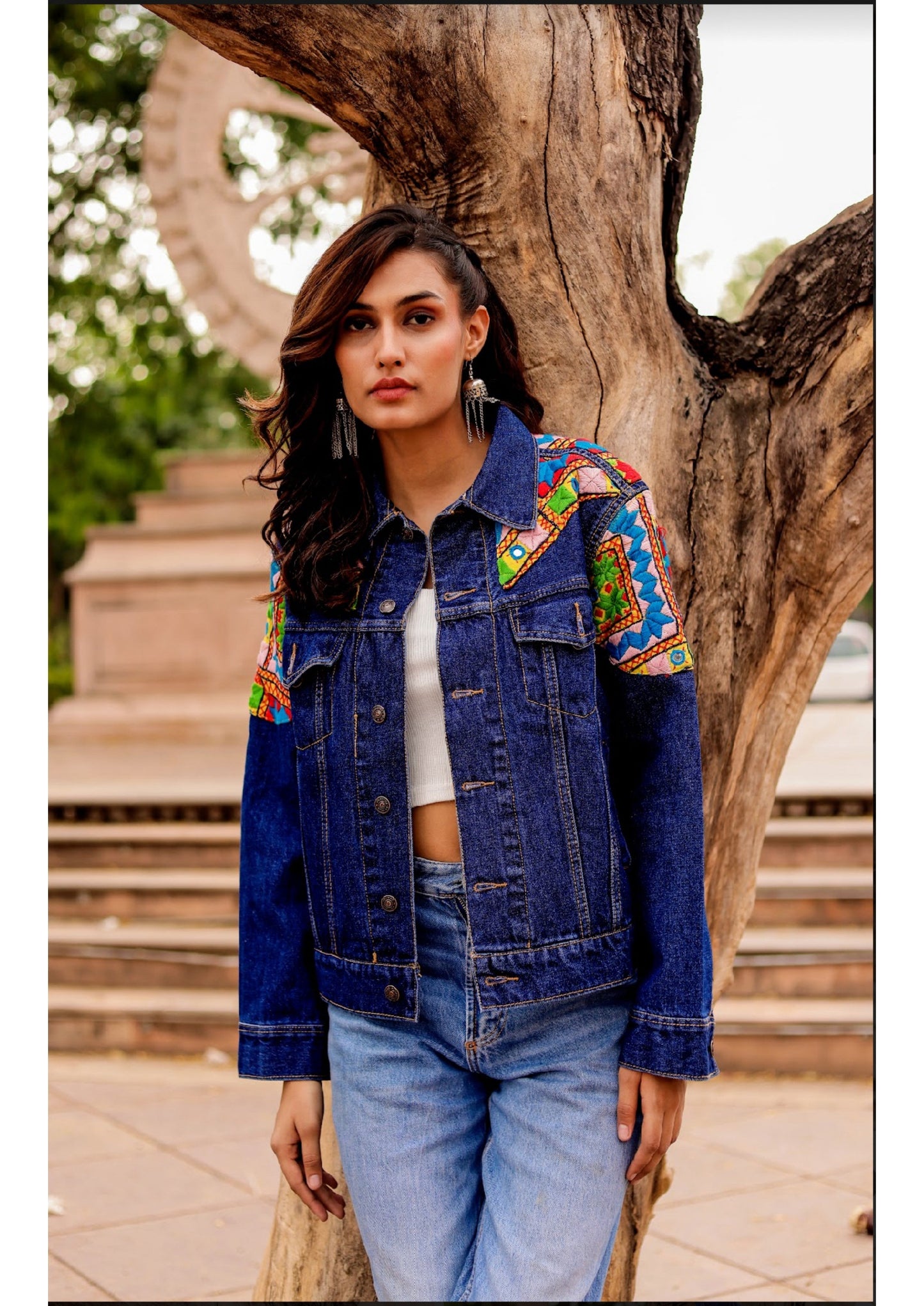 Heritage Threads: Handmade Boho-Chic Denim Jacket