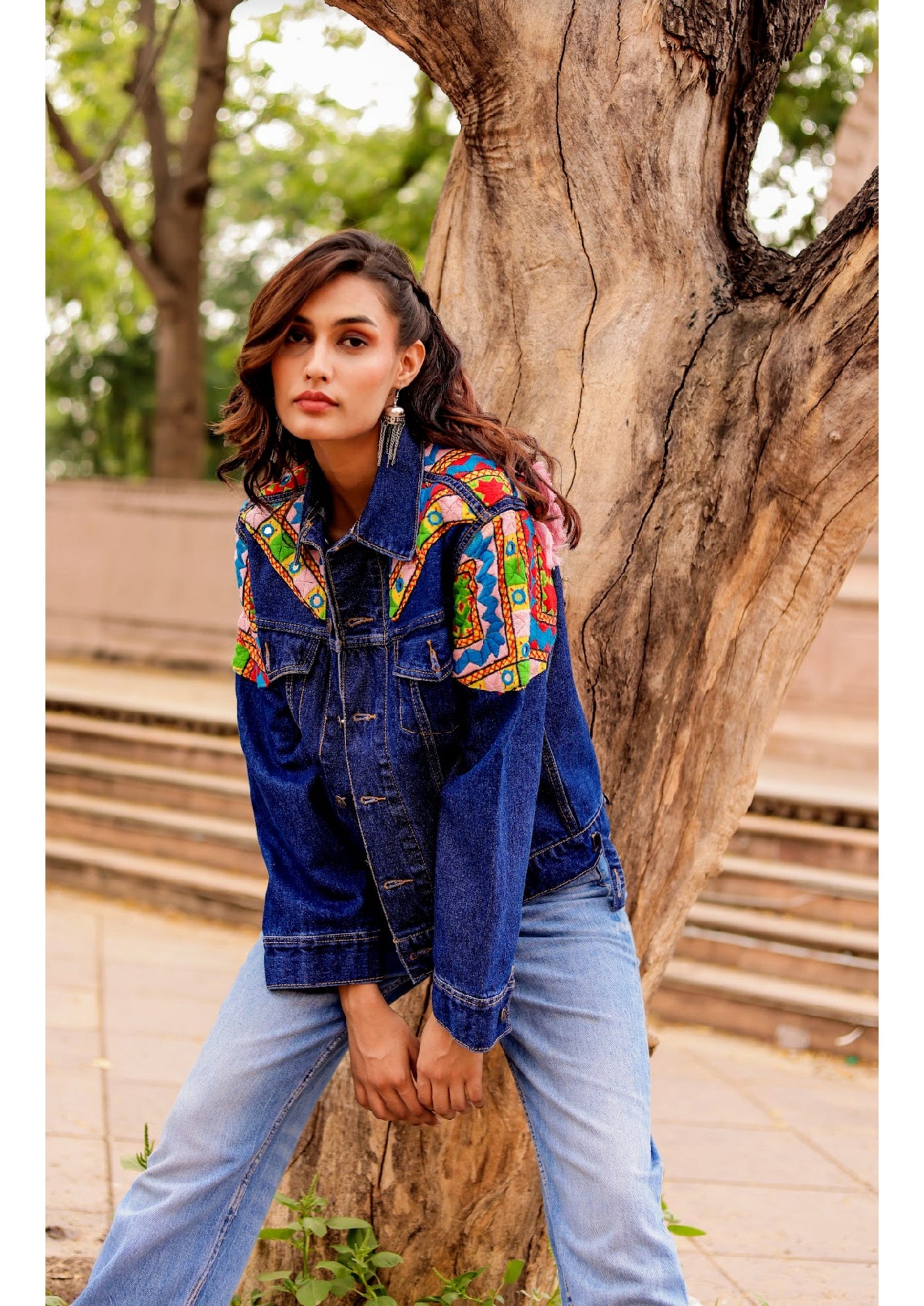 Heritage Threads: Handmade Boho-Chic Denim Jacket