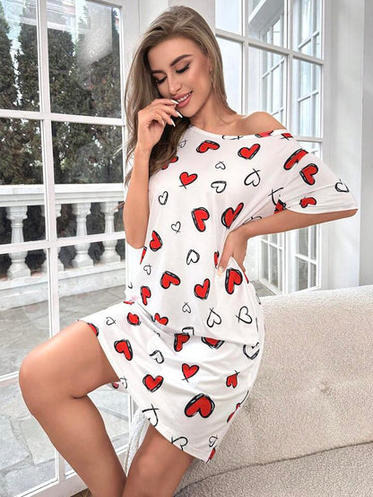 Love Petals Printed Sleepy Nighty for Women