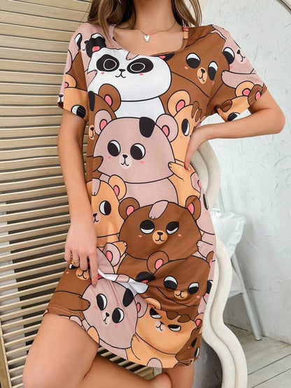 Funky Pandas Printed Long T-shirt for Women