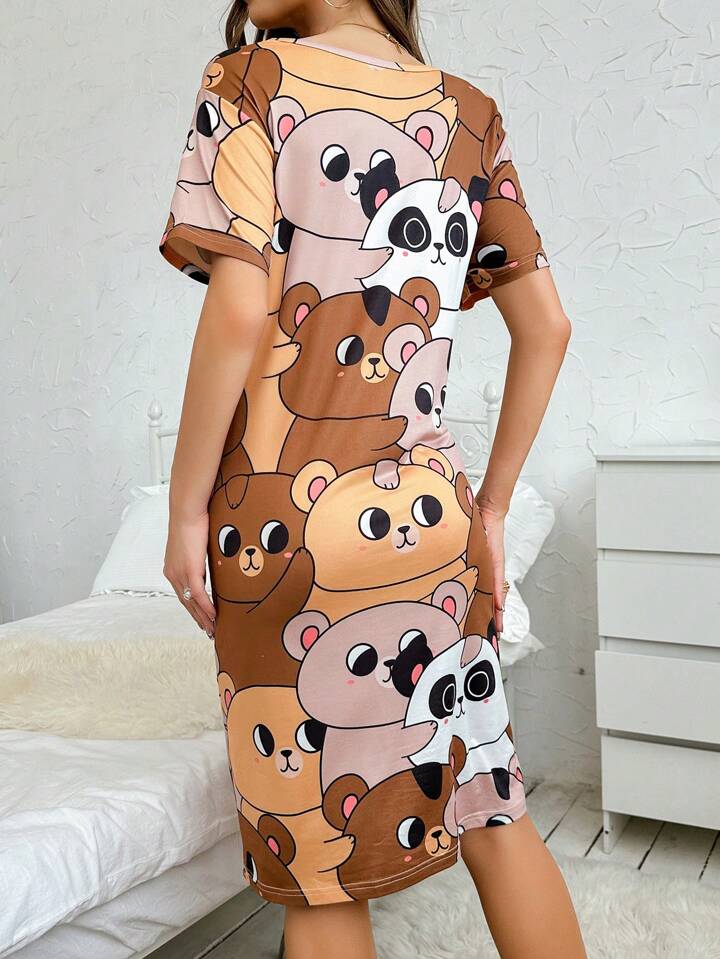 Funky Pandas Printed Long T-shirt for Women