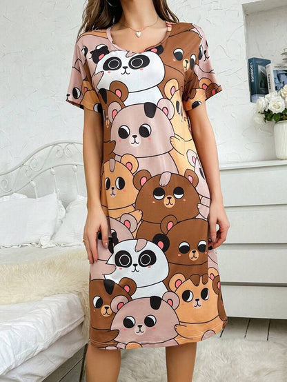 Funky Pandas Printed Long T-shirt for Women