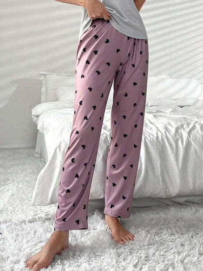 Heart Print Cami Pyjama for Women