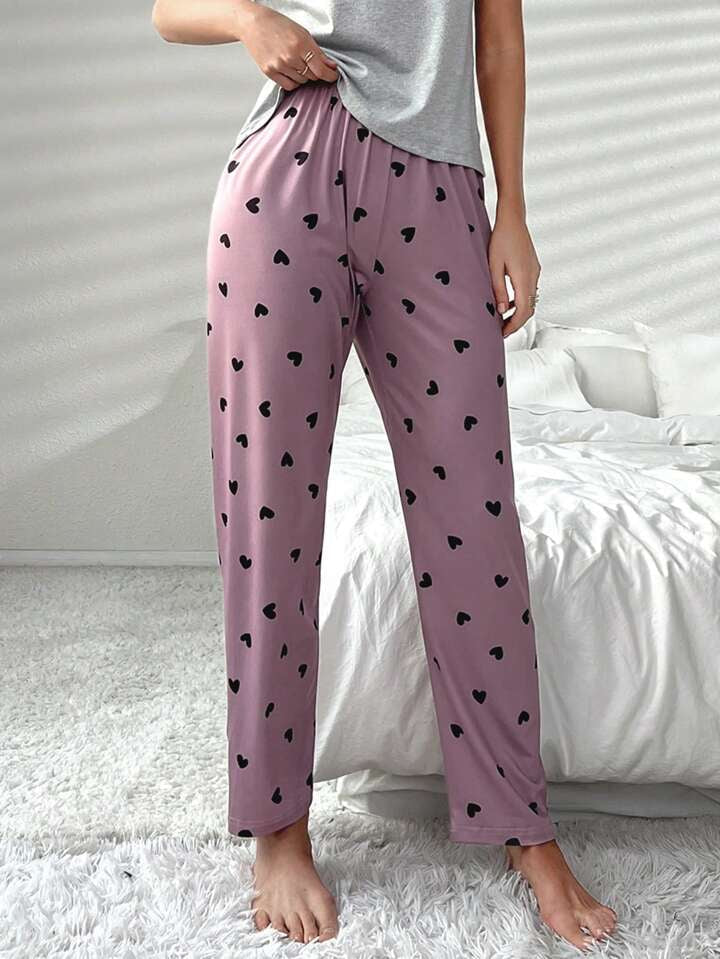 Heart Print Cami Pyjama for Women