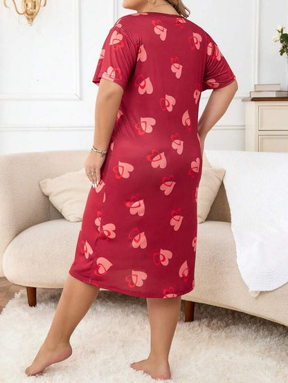 Red Hot Transparent Heart Nighty for Women