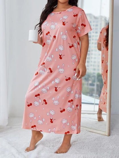 Red Cherry Bunny Nighty for Women