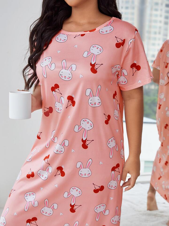 Red Cherry Bunny Nighty for Women