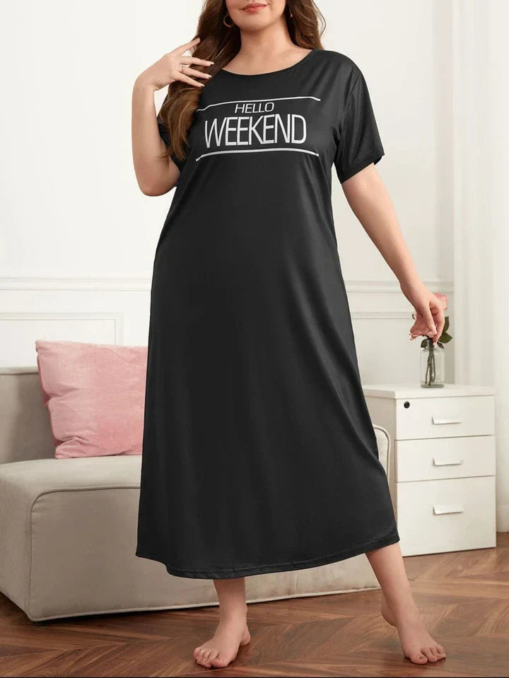 Hello Weekend black Nighty for Women