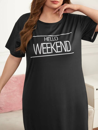 Hello Weekend black Nighty for Women