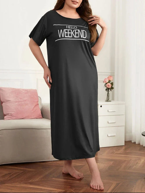 Hello Weekend black Nighty for Women